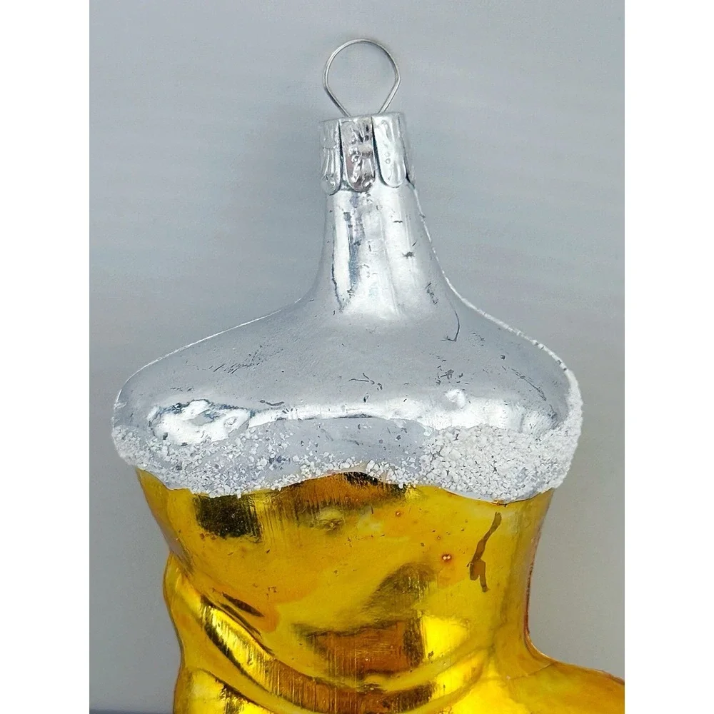 Vintage 1950's-60's Polish Hand Blown Glass Stocking Ornament. 4